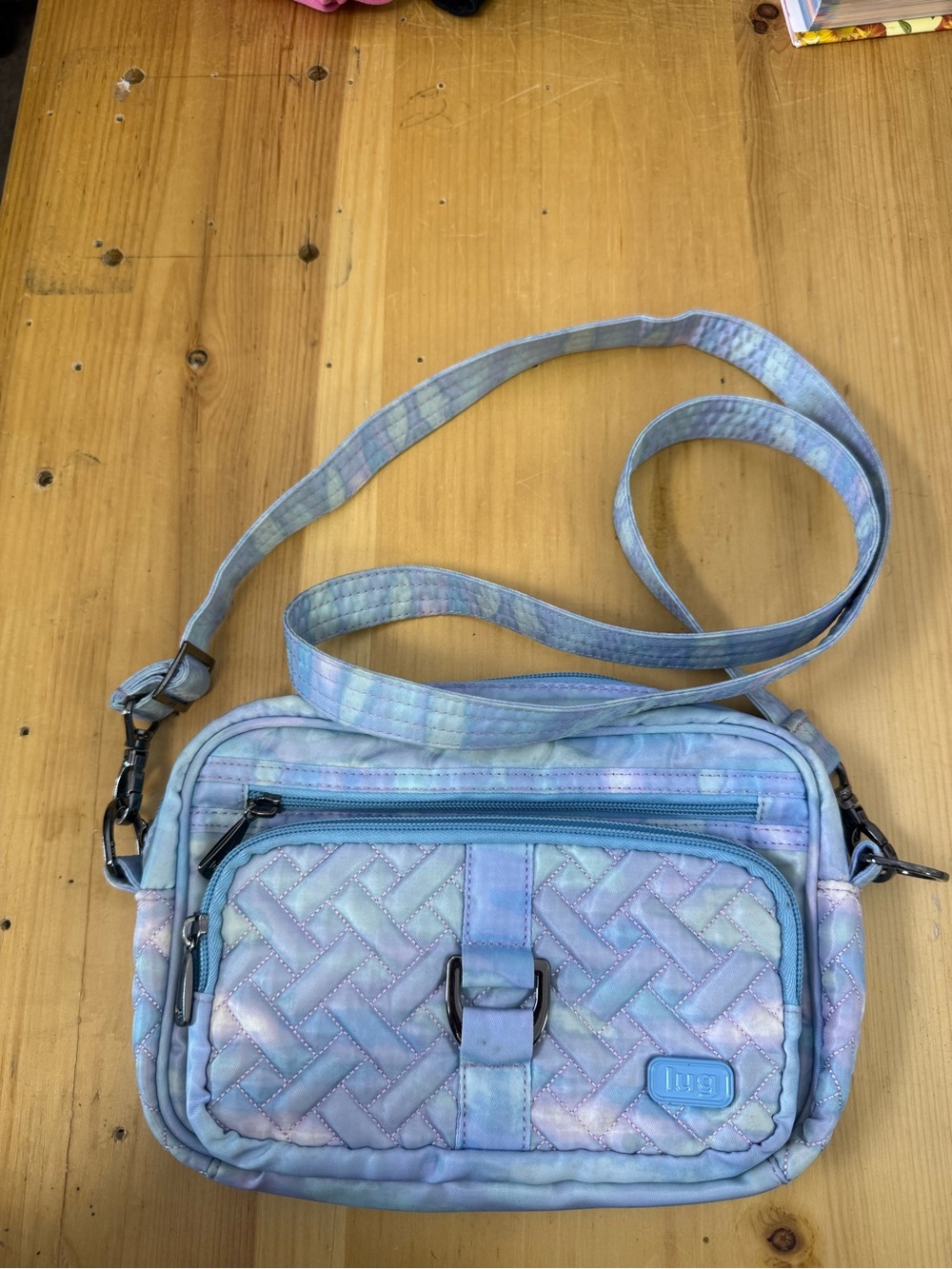 Lug Carousel Quilted Crossbody Purse Bag Mystic Sea Glass Tie Dye RFID Black‎